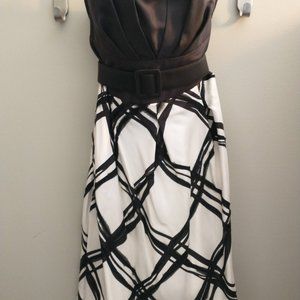 Black and white strapless cocktail dress, size 8